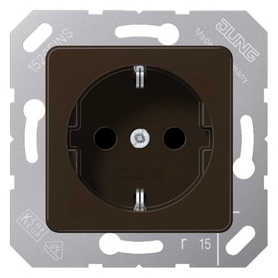 Jung CD5120BFBR SCHUKO Steckdose f.Klappdeckel bruchsicher braun