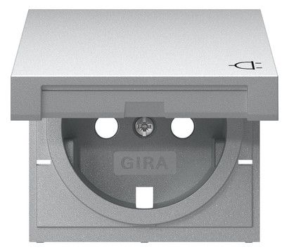 GIRA 492226 Abdeckung SCHUKO-Steckdose Klappdeckel System 55 Farbe Alu