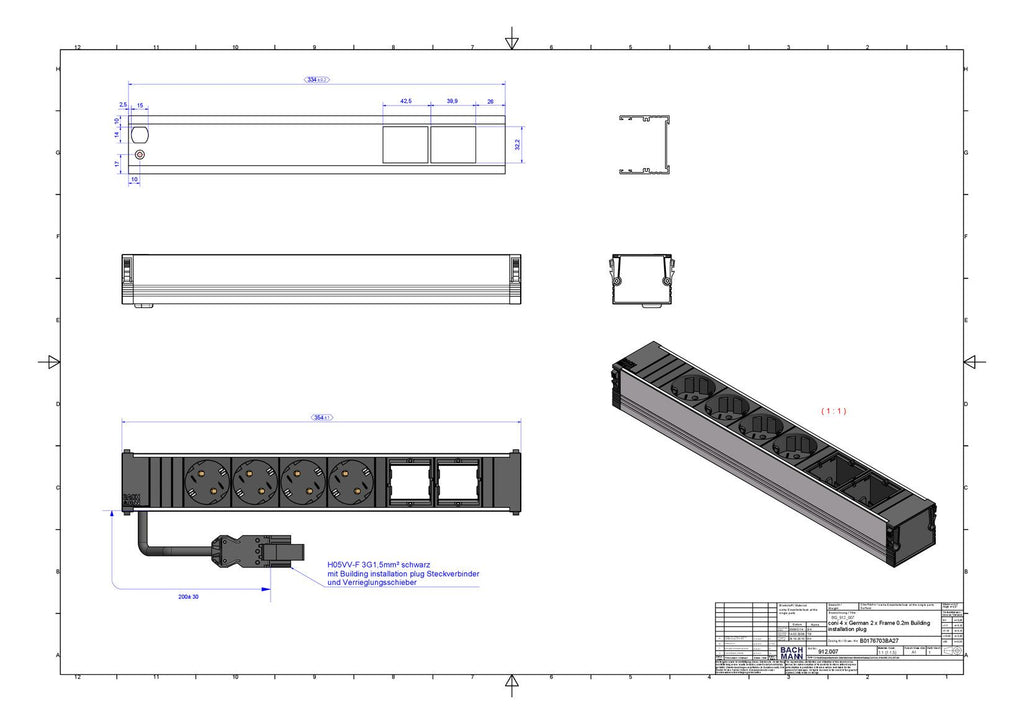 Bachmann 912.007 CONI 4xSchuko 2xABD