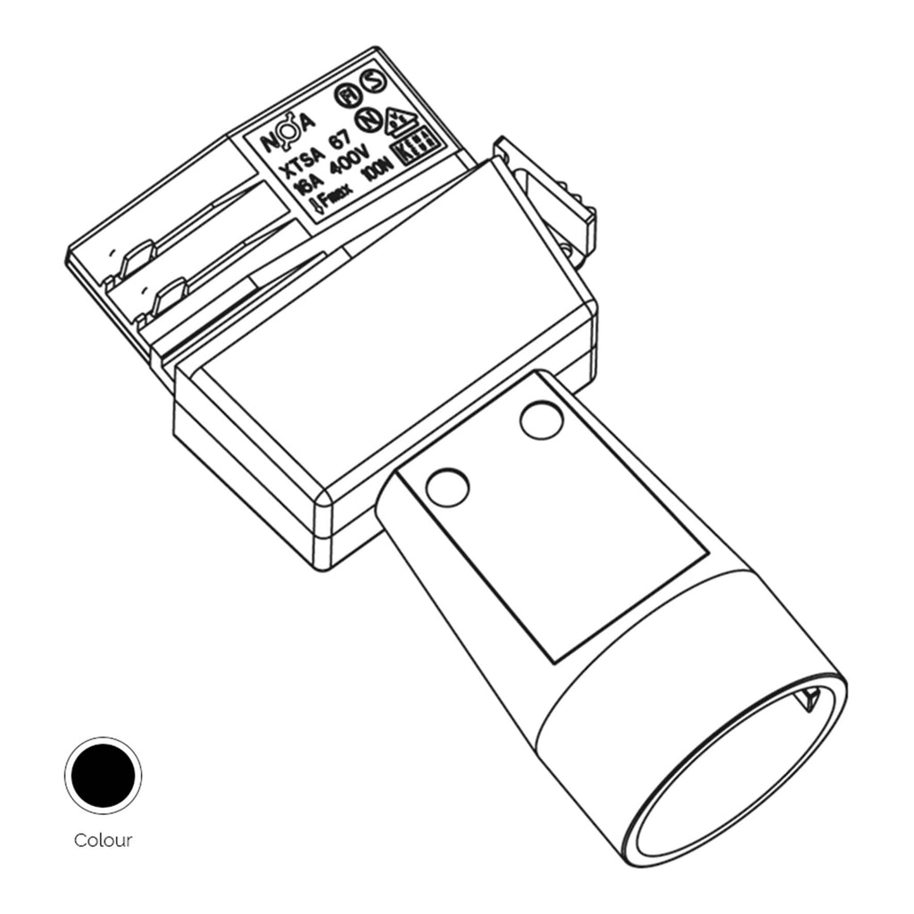XTSA 67S-2 Schuko Adapter Black 3-Circuit 142145