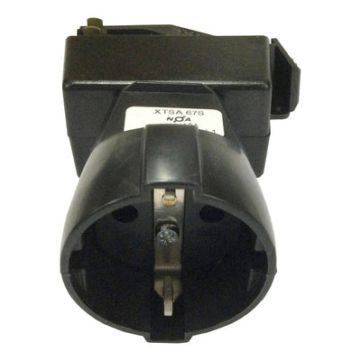 XTSA 67S-2 Schuko Adapter Black 3-Circuit 142145