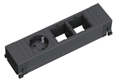 Bachmann 916.061 Power Frame 1xSchuko 2xABD Kunststoffprofil schwarz