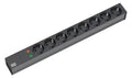 Bachmann 333.534 19" 1HE 8xSchuko 1xÜSS schwarz Strom 2m Schuko