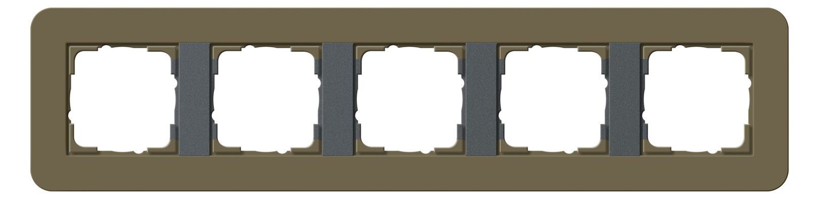 GIRA 0215426 Abdeckrahmen 5fach E3 Umbra/Anthrazit Soft-Touch