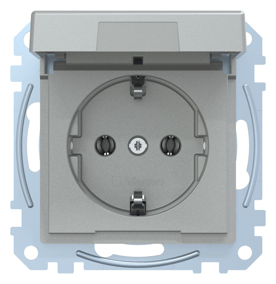 Mert MEG 2311-0460 SCHUKO-Steckdose StK m.Klappdeckel aluminium System M
