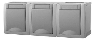 Panasonic 90591498-DE Pacific Schuko Steckdose 3-fach waagrecht FR-AP IP54