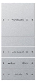 GIRA 220426 Wippenset 4fach (1+3) beschreib. System 55 Farbe Alu (lack.)