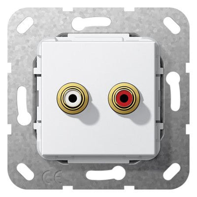 GIRA 563103 Cinch-Audio Kupplung Einsatz Reinweiß glänzend