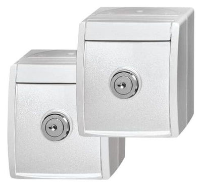 BJ 20/20EWSL-54 2 Steckdose Sicherheits- Schloss ocean IP44 alpinweiß