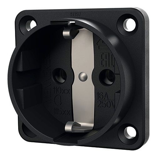 Mennekes 11532 Anbaudose SCHUKO schwarz 16A 2p+PE 230V IP20 o.Klappd. Einf.unten
