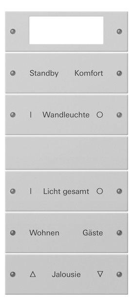 GIRA 2215015 Wippenset 5fach Plus (2+3) beschreib. System 55 Grau matt (lack.)