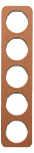 Berker 10152369 Rahmen 5fach R.1 Leder braun/polarweiß glänzend