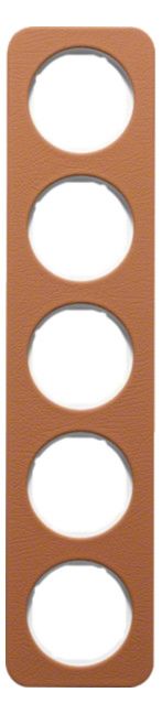 Berker 10152369 Rahmen 5fach R.1 Leder braun/polarweiß glänzend