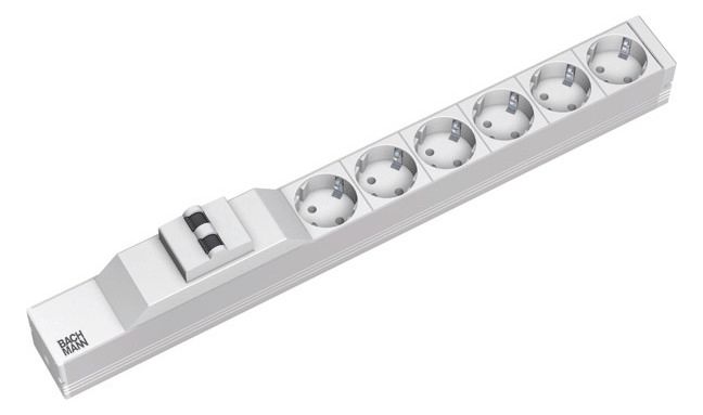 Bachmann 333.412 19" 1HE 6xSchuko 1xLS Strom 2m Schuko