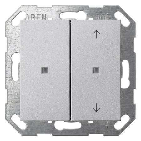 GIRA 517526 Taster Wippe 2fach unbedr./ Pfeile OneKNX System 55 Farbe Alu