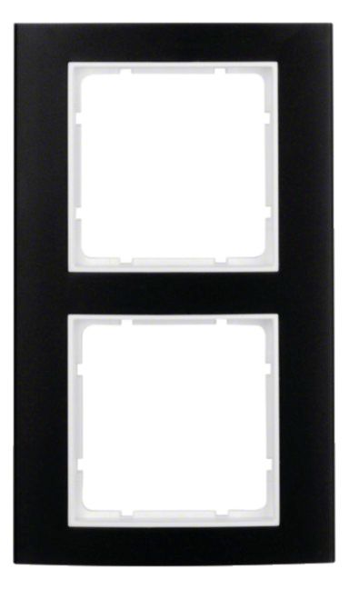 Berker 10123025 Rahmen 2fach B.3 Alu schwarz/polarweiß