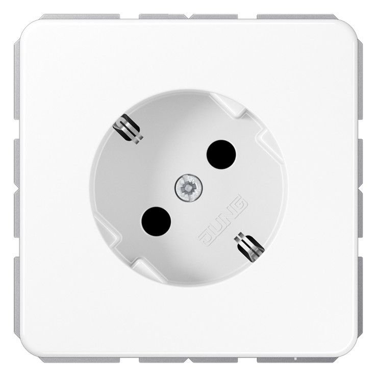 Jung CD521-45NWW SCHUKO Steckdose 45° o.Kralle alpinweiß