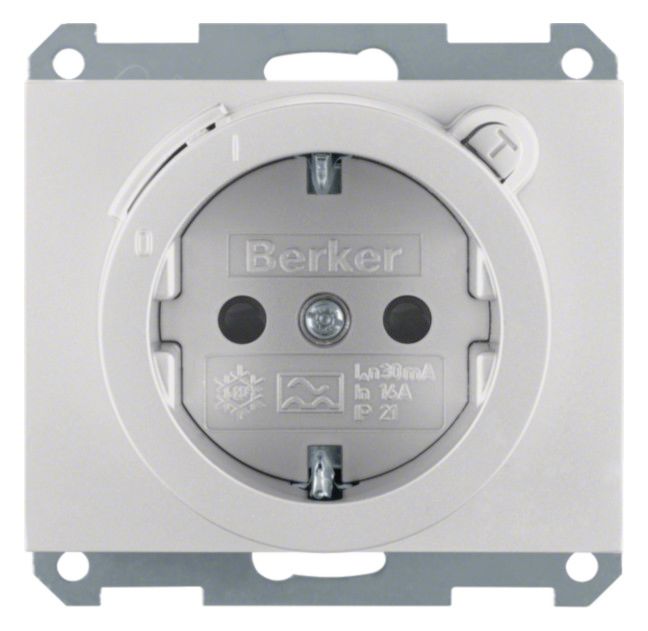 Berker 47087003 Steckdose SCHUKO+Fi u.erh.BS K.5 Alu
