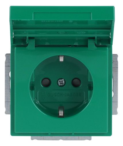 BJ 20 EUKNB-13-82 SCHUKO Steckdosen-Einsatz gn RAL6032 future