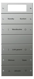 GIRA 2145602 Wippenset 5fach Plus (2+3) beschreibbar System 55 Edelstahl