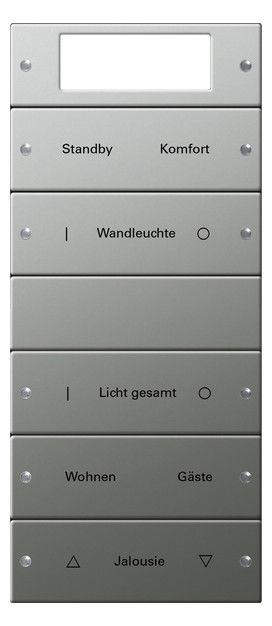 GIRA 2145602 Wippenset 5fach Plus (2+3) beschreibbar System 55 Edelstahl