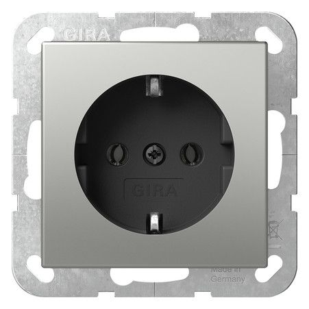 GIRA 4466600 SCHUKO-Steckdose o.Krallen System 55 Edelstahl