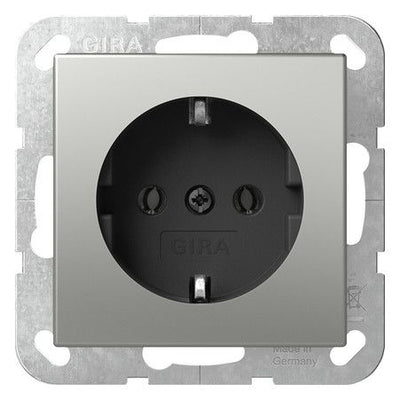 GIRA 4466600 SCHUKO-Steckdose o.Krallen System 55 Edelstahl