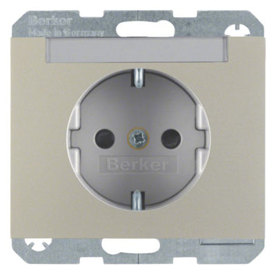 Berker 47387004 Steckdose SCHUKO m.B-feld+erh.BS K.5 edelstahl lackiert