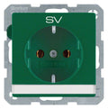 Berker 47506013 Steckdose SCHUKO m.B-feld+Aufdruck Q.1/Q.3 grün samt