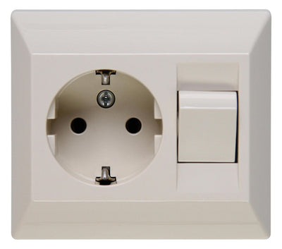 Kopp 190301082 STANDARD Schuko Steckdose m.Unischalter cremeweiß
