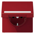Jung LS1520BFNAKLRT SCHUKO-Steckdose m.Schriftfeld u.Klappdeckel rot