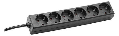 Bachmann 381.141S SELLY 6xSchuko schwarz Strom 1,5m