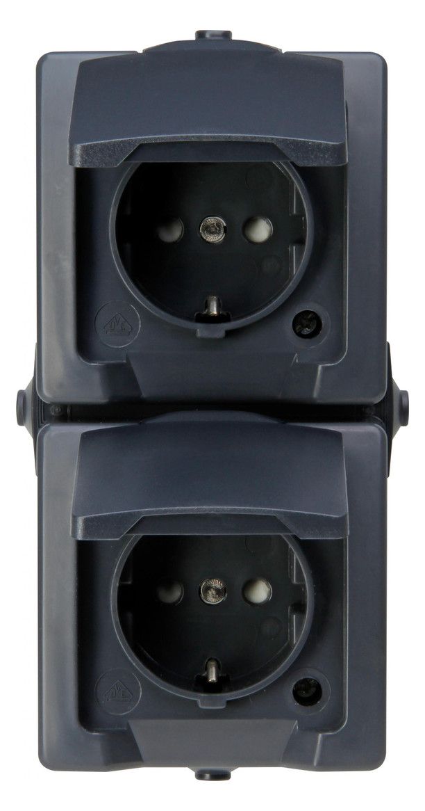 Kopp 136915009 NAUTIC Schuko Steckdose 2f Klappd.erh.Ber.schutz senkrecht anth