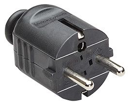 Bachmann 910.170 SCHUKO Zentralstecker schwarz kleine Ausführung DIN49441