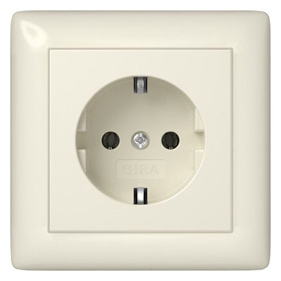 GIRA 444001 SCHUKO-Steckdose Vollplatte Standard 55 Cremeweiß glänzend