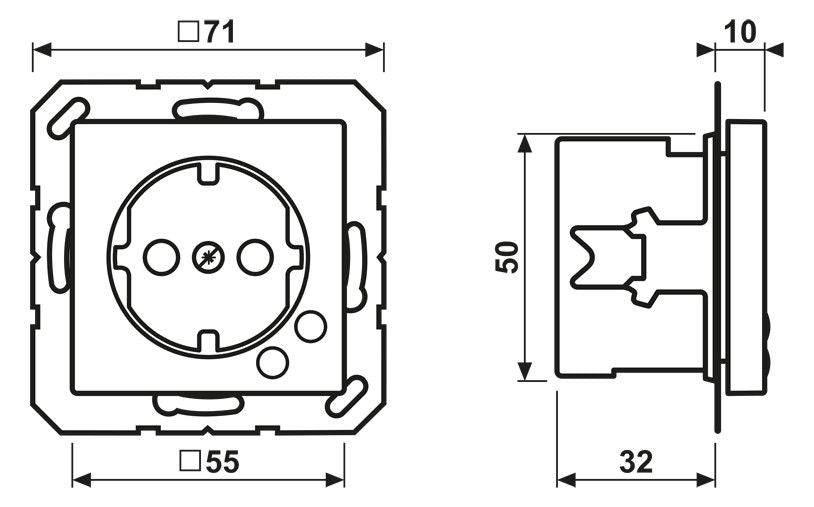 Jung A 521 UF SCHUKO Steckdose 16 A 250V ~ Schraubklemmen m.Funktionsanzeige mi