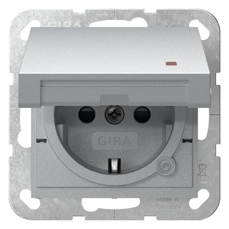 GIRA 455226 SCHUKO-Steckdose KD Kontr.+ Shutter System 55 Farbe Alu