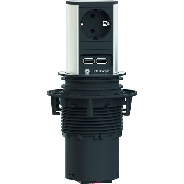 Bachmann 928.017 ELEVATOR 1xSchuko 1xUSB Charger Strom 2m Schuko