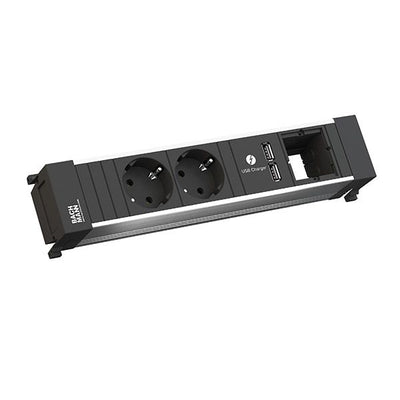 Bachmann 916.0514 Power Frame 2xSchuko 1xUSB Charger 1xABD Strom 0,2m GST18