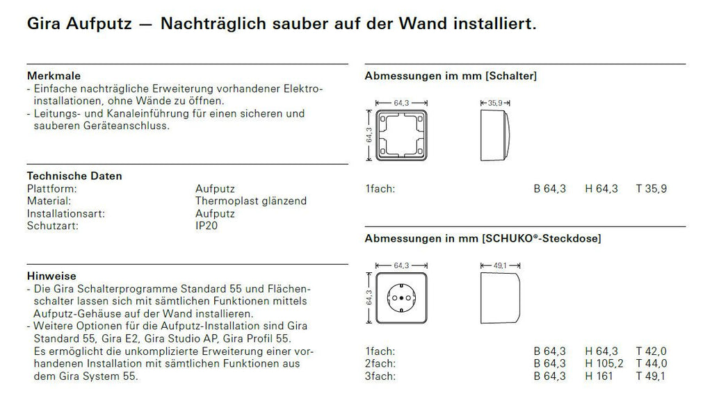 GIRA 311613 Wipp-Kontrollschalter Aus-Wechsel AP Reinweiß