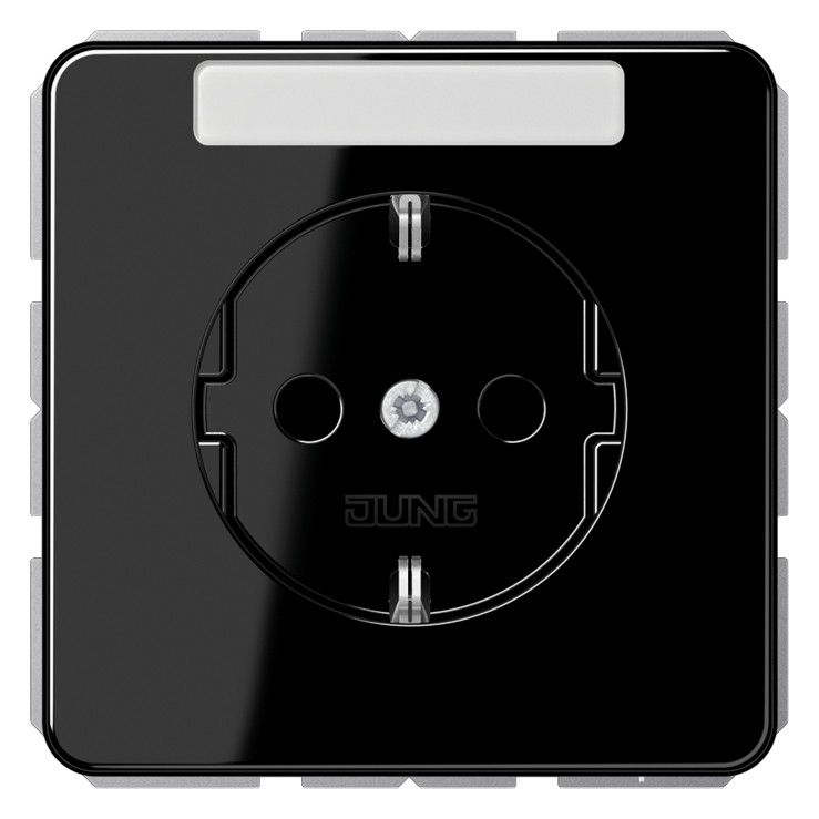 Jung CD1520NASW SCHUKO Steckdose Schriftfeld schwarz