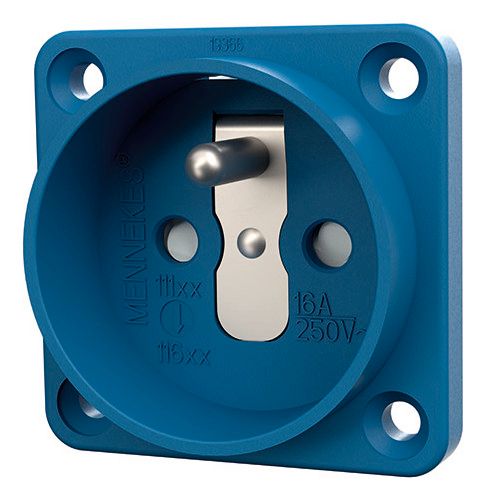 Mennekes 11681 Anbaudose SCHUKO blau 16A 2p+PE 230V IP20 franz. o.Klappdeckel