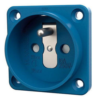 Mennekes 11681 Anbaudose SCHUKO blau 16A 2p+PE 230V IP20 franz. o.Klappdeckel