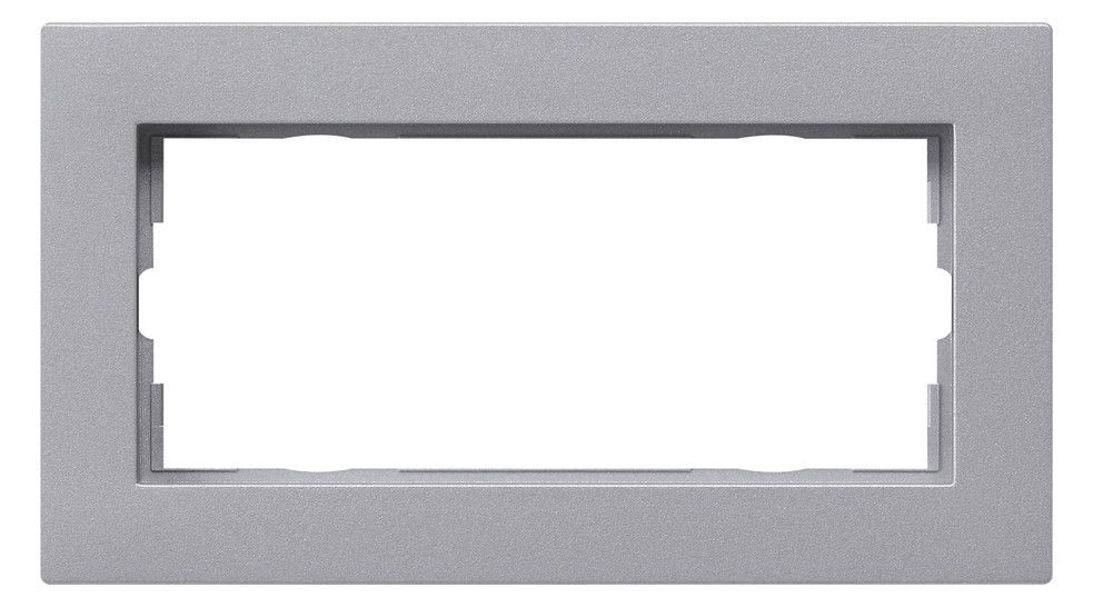GIRA 1002255 Abdeckrahmen 2f o.Mittelst. flach E2 Farbe Alu