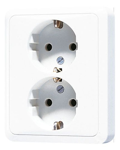 Jung CD5020NKIWW SCHUKO Zweifach Steckdose o.Kralle f.60er Dose alpinweiß