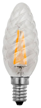 S&H 36733 LED-gedrehte Kerze Filament 35x100mm E14 230VAC 1,5W/922 110Lm klar