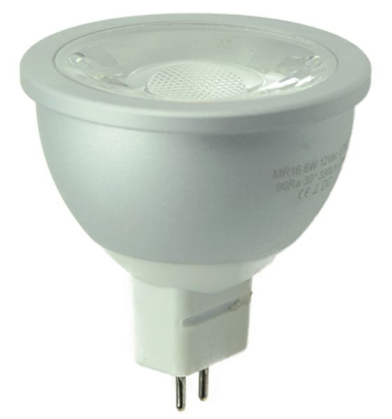 S&H 37095 LED MR16 1x6WCOB Ø50x51mm GU5,3 12-16VDC 12VAC 6W 370Lm 2700K 60°