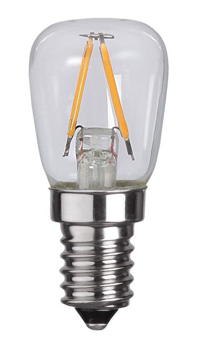 S&H 33937 LED-Birnenform Filament 2er Set 26x60mm E14 1,3W/821 90Lm 2100K 360°