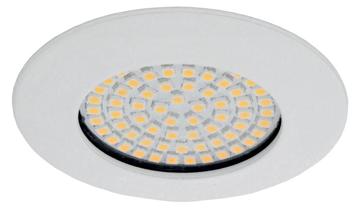 S&H 90067 LED-Downlight 68SMD Ø75mm EBØ58mm 230VAC 3,5W 310Lm 3000K 100° ws