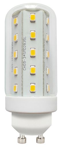 S&H 36639 LED-Röhrenform 30x80mm GU10 230V 4W/827 440lm 2700K 300° klar